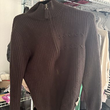 Pull en maille marron foncé