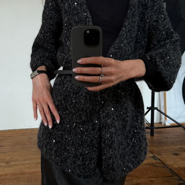 Cardigan lavorato a mano – alpaca, merino – nuovo