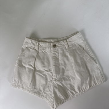 White high-waist shorts