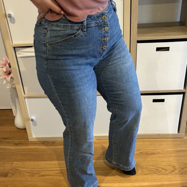 Damen High Waist Flared Jeans