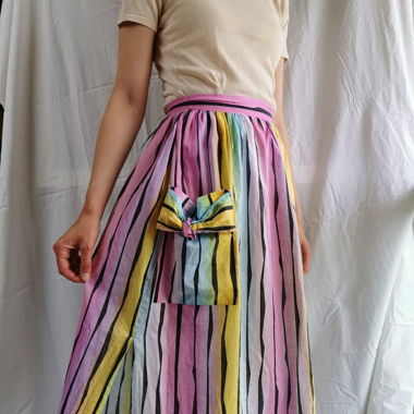 Colorful striped vintage summer skirt