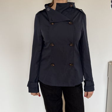 Giacca trench sottile blu scuro