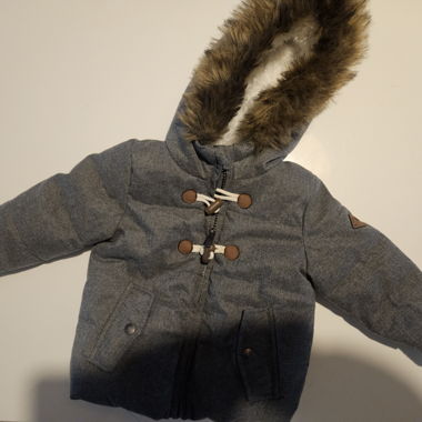 Cappotto invernale per neonato con cappuccio e pelliccia sintetica