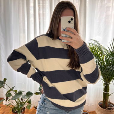 Blue/gray and white stripe Brandy Melville sweater