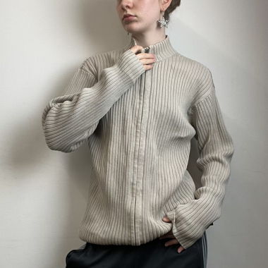 pull vintage ample zippé