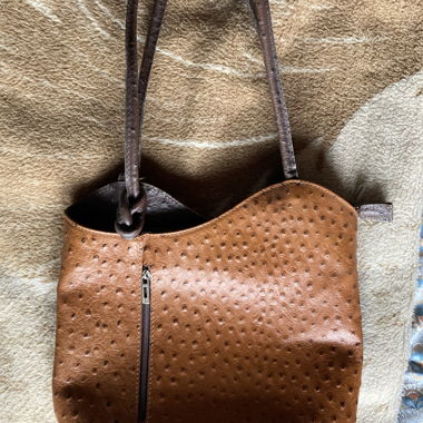 Borsa tote in pelle marrone