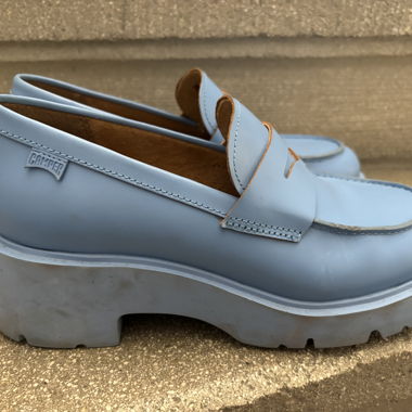 Scarpe da plateau in pelle Camper blu