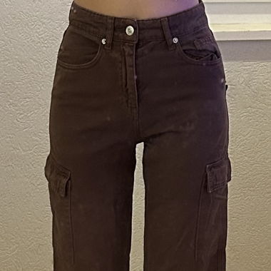 Pantalon cargo large brun