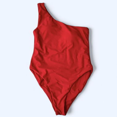 Roter Einteiler Badeanzug