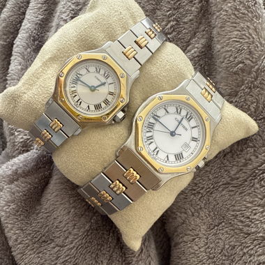 Cartier Santos orologi acciaio e oro