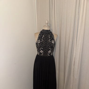 Ballkleid Grau/Schwarz mit Pailletten