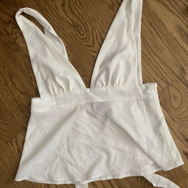 Crop-top cache-coeur blanc