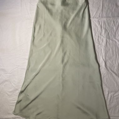 jupe midi satin lime pistache
