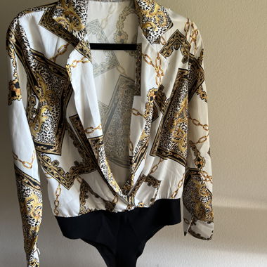 Baroque Print Bodysuit Top