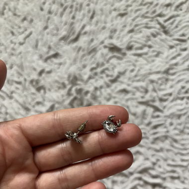 silber Krebs Ohrringe