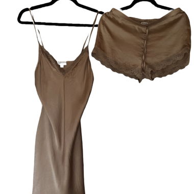 Etam Satin Negligé & Shorts Set