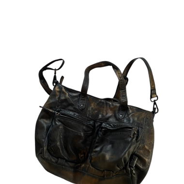 Black/ Chrome leather bag