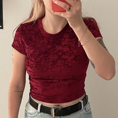 Top in velluto rosso 
