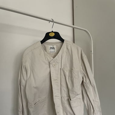 Zara cream over coat Medium