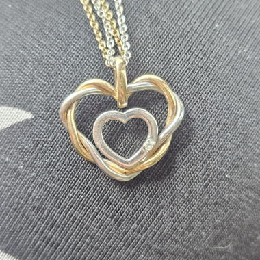 Collier cœur en or / or blanc