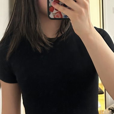 Schwarzes Ripp-Top