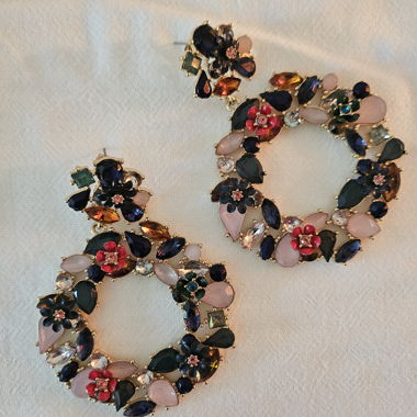 Boucles d'oreilles tendance avec strass