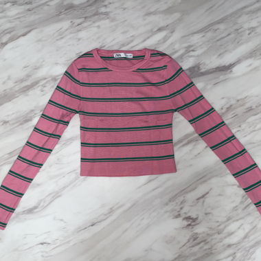 Zara Striped Long-Sleeve Top