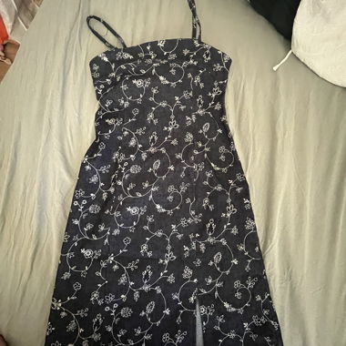Floral denim dress