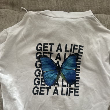 Weisser Hoodie mit Backprint