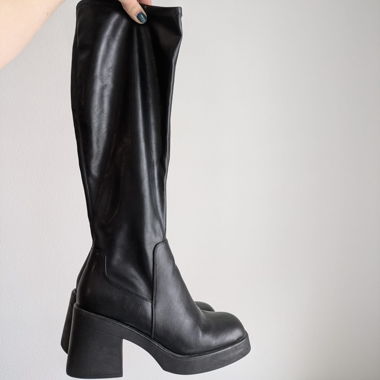Bottes noires à talon bloc
