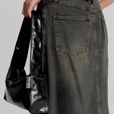 Brie Leon Black Patent Handbag