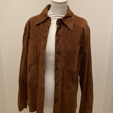Giacca in pelle scamosciata marrone