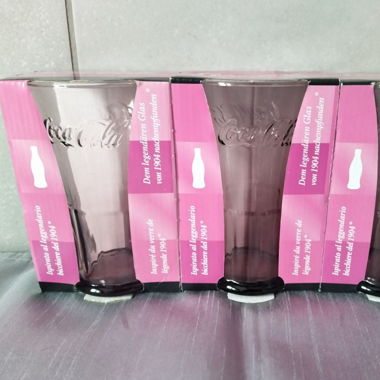 2007 McDonald's Coca Cola Glas Form 1904 3x Pink