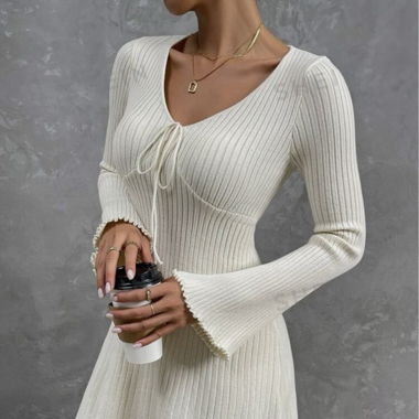 Stoffkleid beige