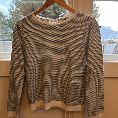 Thin La Redoute R essentiel sweater, blue white pattern