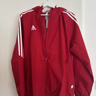 Adidas roter Kapuzen‑Windbreaker
