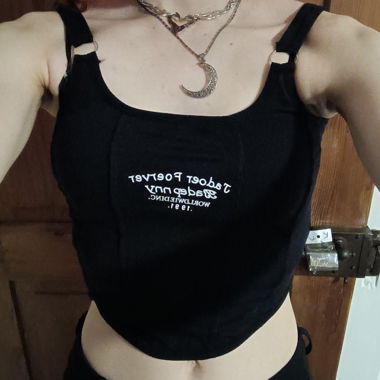 Black corset crop top