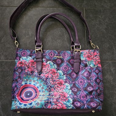 Desigual purple patterned handbag