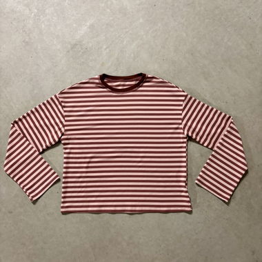Gestreiftes Langarmshirt altrosa M