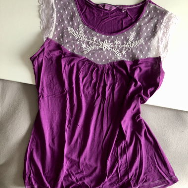Top viola NAF NAF pizzo taglia M