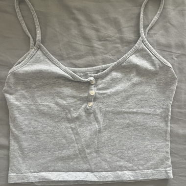 Grey Marled Spaghetti Strap Top