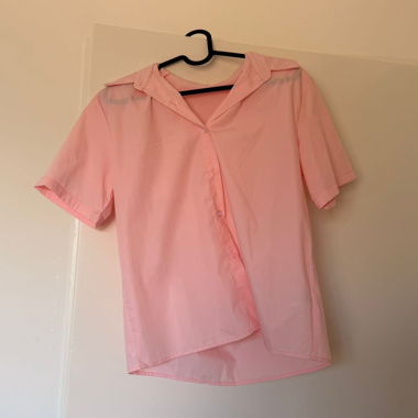 Pink Short Sleeve Button Shirt S