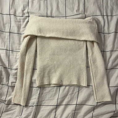 Off-Shoulder Knit Sweater