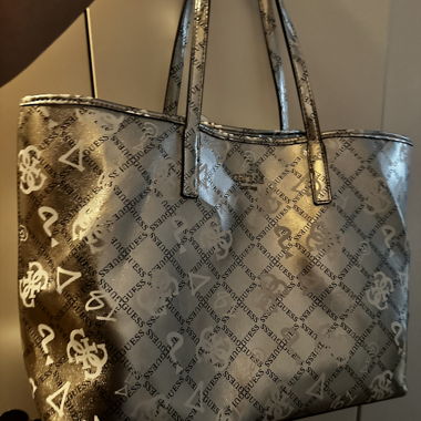 Guess Silver Tote Bag