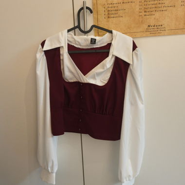 Chemisier bicolore bordeaux