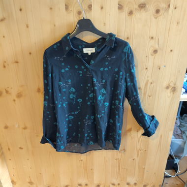 Black shirt with blue floral