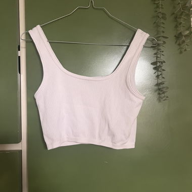 white ribbed tank top