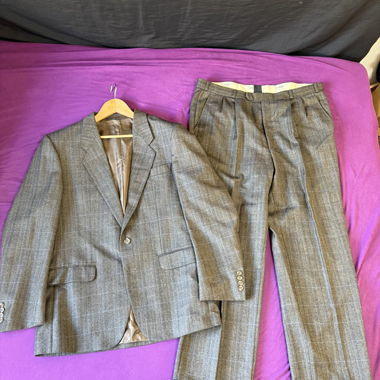 Completo vintage uomo FEUDAL Modell Grigio/Marrone
