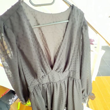 Grey Wrap Blouse