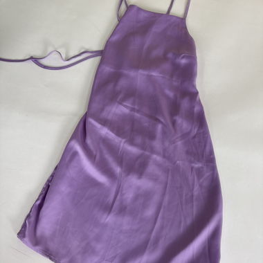 Abito slip in raso viola